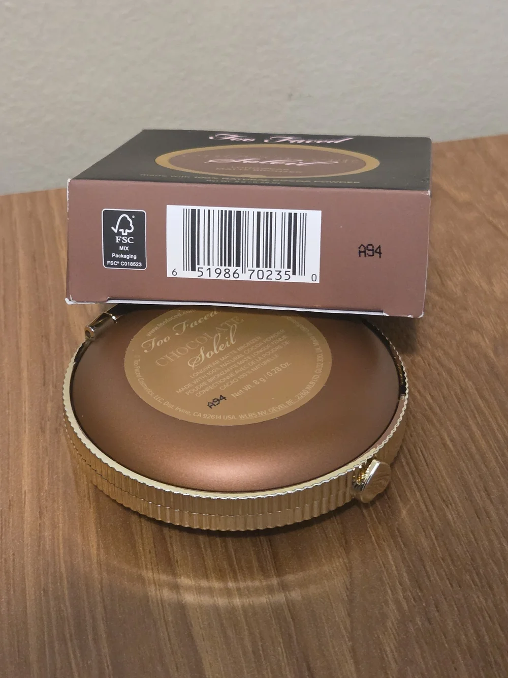 Too Faced Chocolate Soleil Matte Bronzer - Brown & Gold Compact
